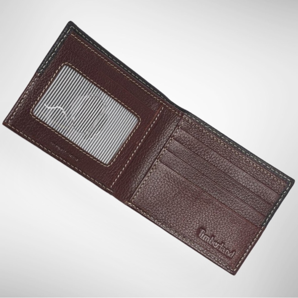 TIMBERLAND SPORTZ CONTRASTING BLACK/BROWN LEATHER WALLET - Picture 2 of 2